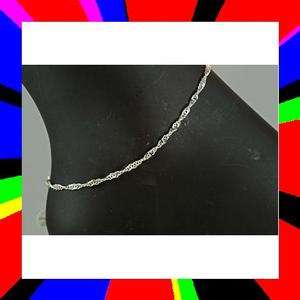 ITALIAN STERLING SILVER SINGAPORE ANKLET SIZE 9  