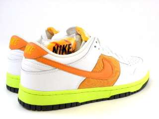 Nike Air Dunk Low White/Lime Green/Orange Women Wmns sz  
