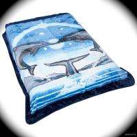 NEW Blue Dolphin & Heart Blanket Queen & King Size Beds  