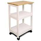 Craftsmen Mobile Home Kitchen Wood Cart Microwave Stand White Base 