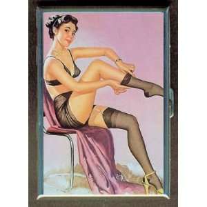   UP GIRL STOCKINGS ID CREDIT CARD WALLET CIGARETTE CASE COMPACT MIRROR