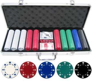 pc ct 11.5g Suited Poker Clay Chips Set Casino w/ Aluminum Case Cards 