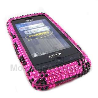 Pink Leopard Bling Hard Case Cover For LG Banter Touch  