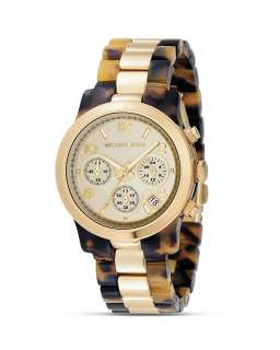 MICHAEL Michael Kors Round Tortoise and Gold Bracelet Watch, 38MM 