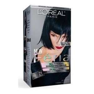  Loreal Feria Hair Color Gel #21 Bright Black (Starry Night 