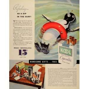  1934 Ad Kool Penguin Smoking Cigarettes Menthol Willie   Original 
