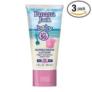 Panama Jack Baby Sunscreen Lotion, Spf 50, 3.0 Ounce Tubes (Pack of 3)