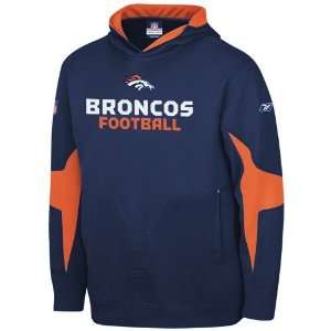 Reebok Denver Broncos Navy Blue Explorer Hoody Sweatshirt 