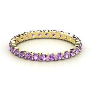 Rich & Thin Eternity Band, 14K Yellow Gold Ring with Amethyst