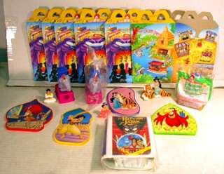 11 Assorted Walt Disneys Aladdin McDonalds Happy Meal Toys and 6 