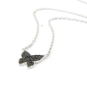  Silver necklace Romy black white butterfly. Jewelry