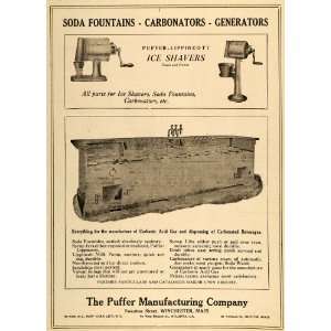  1920 Ad Puffer Soda Fountain Ice Shaver Carbonator Part 