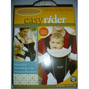   : Infantino Easy Rider Baby Carrier Black/Cream Tile 8 20 lbs.: Baby