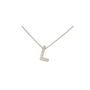  14K White Gold Diamond Initial L Necklace Grande Jewelry