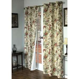   Color Floral Insulated Grommet Top Curtain Panel Pair