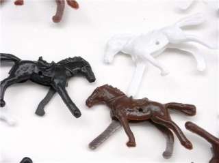 Lot of 20 Vintage Plastic Kids Toys Mixed Color MINI Horses Animal 