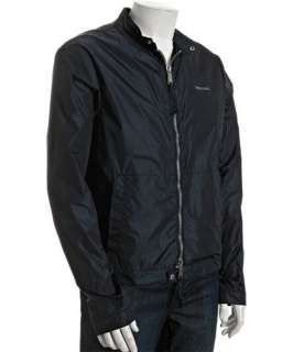 Dsquared2 dark blue coated nylon zip front jacket