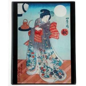  Japanese Lady and Tea Glass Sushi Plate by Susan 