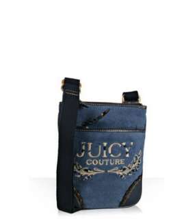 Juicy Couture blue terry logo embroidered cross body bag   up 