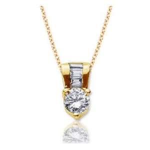   80 Carat Diamond Fine Bail 14k Yellow Gold Solitaire Pendant Jewelry