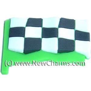  Racing Flag Shoe Snap Charm Jibbitz Croc Style Jewelry
