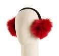 renee s accessories red dyed fox fur earmuffs
