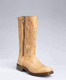 Frye tan stitched leather Heath boots  BLUEFLY up to 70% off 