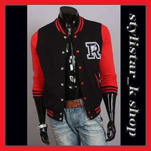 NEW Casual Varsity Letterman College Baseball R Cotton Sporty Jacket 