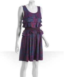 Marc by Marc Jacobs dusted violet mosaic cotton ruffle tank dress 
