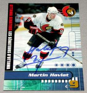 2000 01 Martin Havlat Signed Senators NHL Schedule Card  