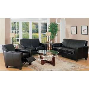  3pc Recliner Loveseat Sofa Set Espresso Bycast Leather 