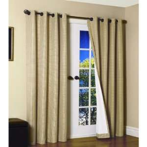  Checkers Grommet Curtain Panel 84   Natural