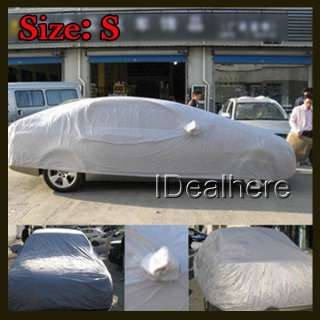 PVC Coating Waterproof Car Outdoor Full Cover Layer Silver Color Size 