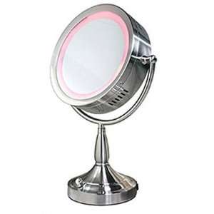  Lighted Swivel Vanity Makeup Mirror (Satin Nickel) (16H x 