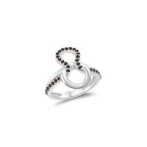   35 Cts Champagne Diamond Love Knot Ring in 14K White Gold 7.0: Jewelry