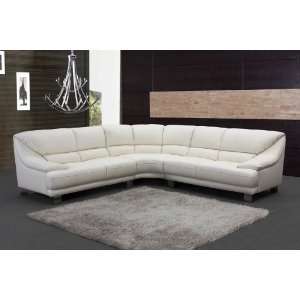  Abbyson Living   Verona White Leather Sectional   CI H100 