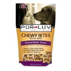   PurLuv Chewy Bites Peanut Butter Dog Treat 6 oz Bag