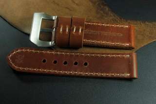 SV Italian Red Brown Leather 24mm Panerai Watch Strap  