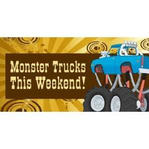  3x6 Vinyl Banner   Monster Truck Racing 