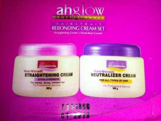 Ahglow Hair Straightening System, Rebonding Cream Set **Professional 