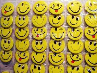 NEW 45pcs D4.5 yellow large Smiley faces badge pin #B  