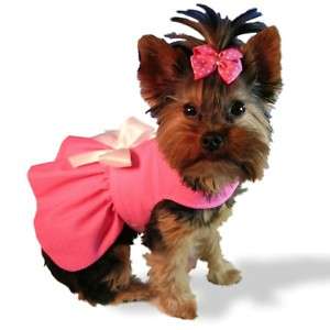 MED Dog Clothes CUSTOM DRESS PINK SWISS DOTS HANDMADE  
