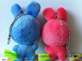 Custom made 3D Magic U pink and blue rabbit plush toys  