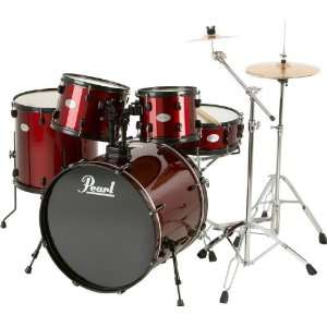  Pearl Sound Check 5 piece Drum Set with Zildjian Cymbals Red/Black 