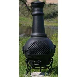  Gatsby Chimenea Outdoor Fireplace and Grill Patio, Lawn 