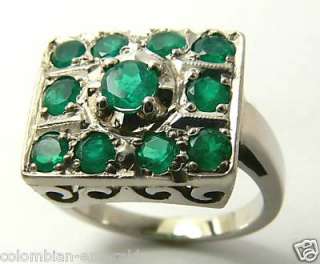 Vintage Colombian Emerald & White Gold Ring 2.10cts  
