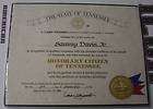 Sammy Davis Jr. Personally Owned Tennessee Plaque Award