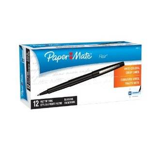 Paper Mate Flair Medium Tip Felt Porous Pens, 12 Black Pens (2901152 