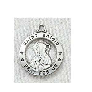  Sterling Silver Catholic Saint Brigid Patron Saint Medal 