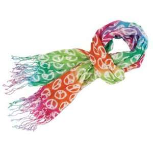  Tie dye Peace Sign Rainbow Scarves: Toys & Games